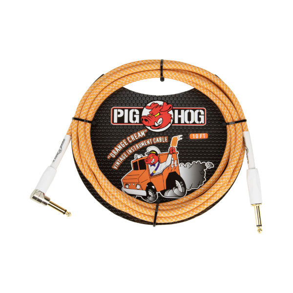 Pig Hog "Orange Creme" Instrument Cable, 10ft. RA