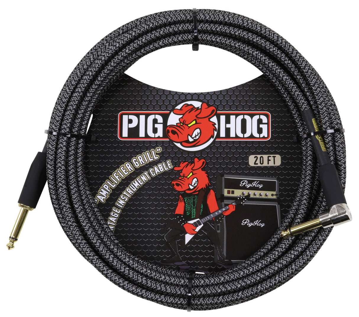 Pig Hog "Amp Grill" Instrument Cable, 20ft. Right Angle