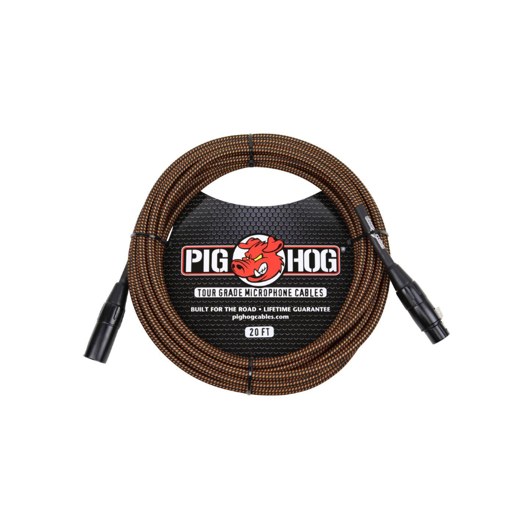 Pig Hog Orange Creme Woven Mic Cable, 20ft XLR