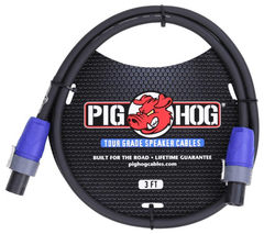 Pig Hog Speaker Cable, 3ft (14 gauge wire) - SPEAKON