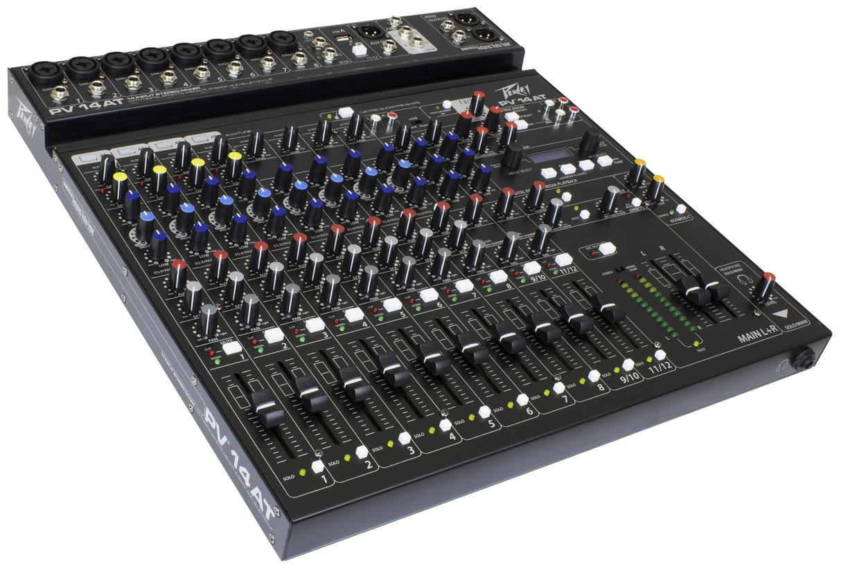 Peavey PV Series "PV-14AT" Compact 14-Channel Mixer with Bluetooth & Antares Auto-Tune