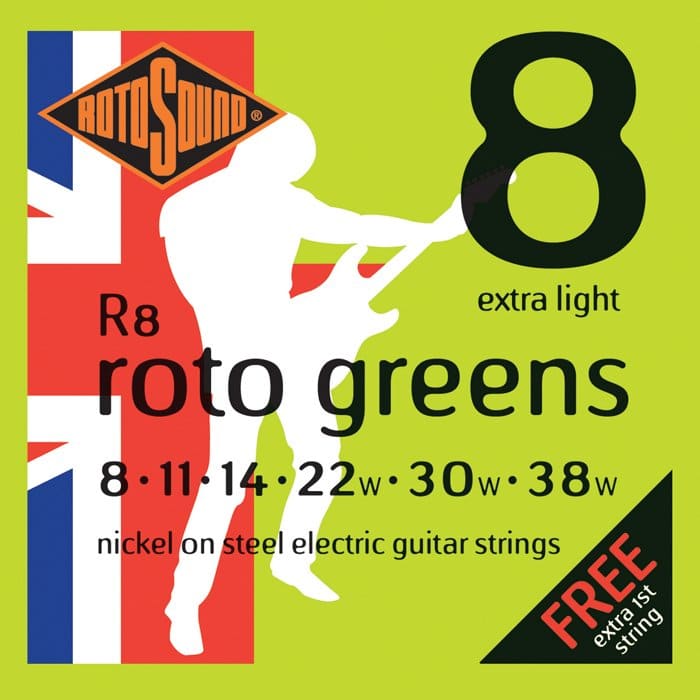 Rotosound R8 Roto Greens Electric String set 8-38