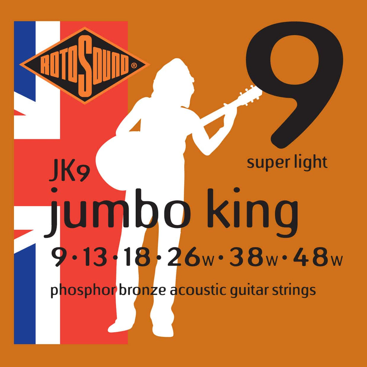 Rotosound JK9 Jumbo King Phosphor Bronze 9-48 String Set