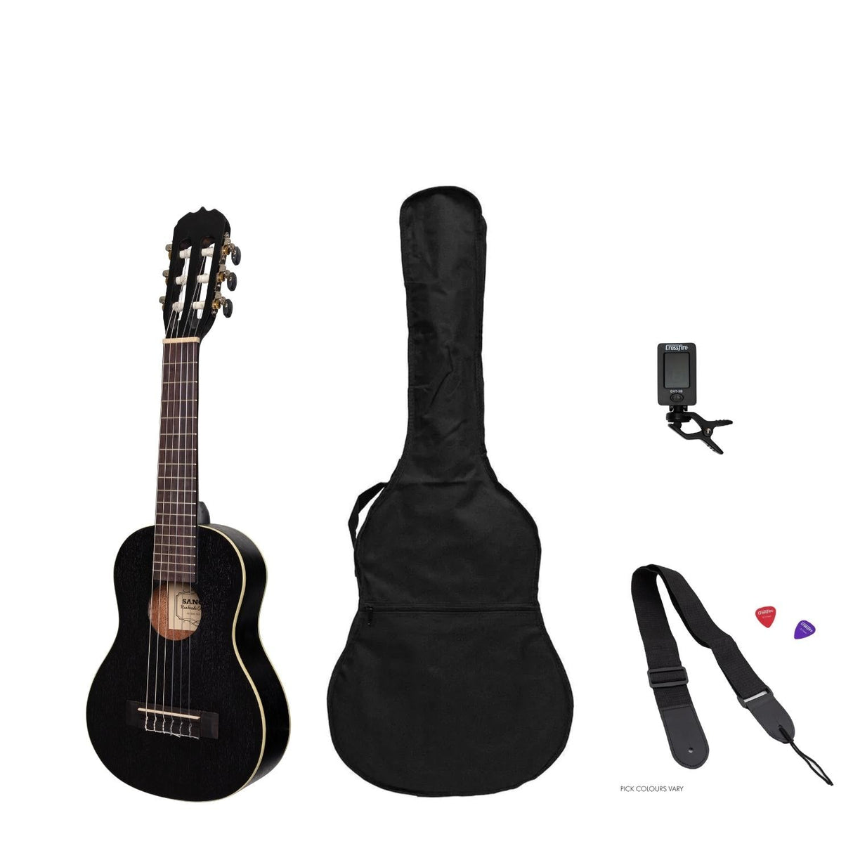 Sanchez 1/4 Size Student Classical Guitar Pack (Black)