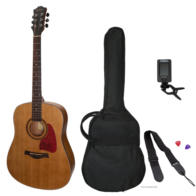 Sanchez Acoustic Dreadnought Guitar Pack-