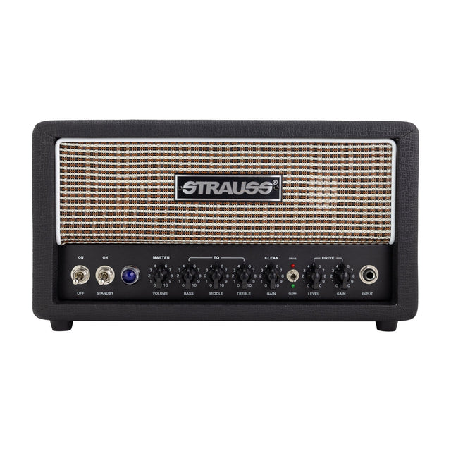 Strauss SVT-H20C2 20/5 Watt Valve Twin Channel Amplifier Head (Black)-SVT-H20C2-BLK