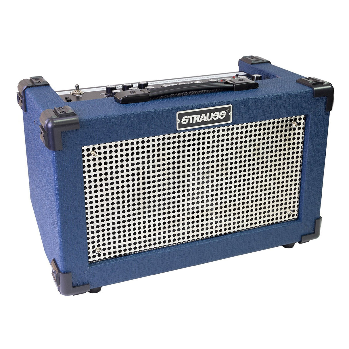 Strauss 'Streetbox' 20 Watt Solid State Rechargeable DC Amplifier (Blue)-SBA-20FX-BLU