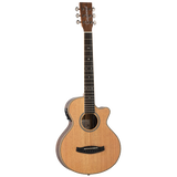 Tanglewood TRU2-CE-BW / TRPRO-TCE-BW Reunion Pro Solid Australian Red Cedar Top Traveller Folk C/E with Black Walnut B/S