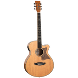 Tanglewood TRU4-CE-FMH / TRPRO-SFCE-FMH Reunion Pro Solid Australian Red Cedar Top Super Folk C/E with Flame Okoume B/S