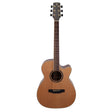 Timberidge '4 Series' Cedar Solid Top Acoustic-Electric Small Body Cutaway Guitar (Natural Satin)-TRFC-4-NST