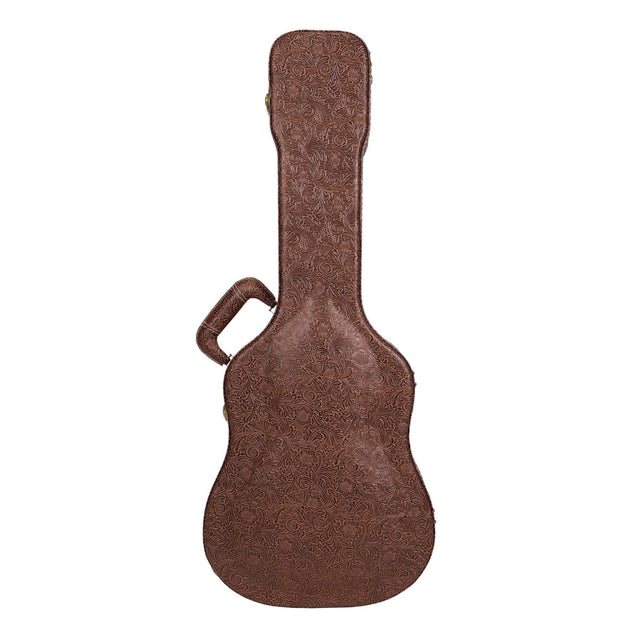 Timberidge Deluxe Shaped Mini Acoustic Guitar Hard Case (Paisley Brown)-TGC-M44T-PASBRN