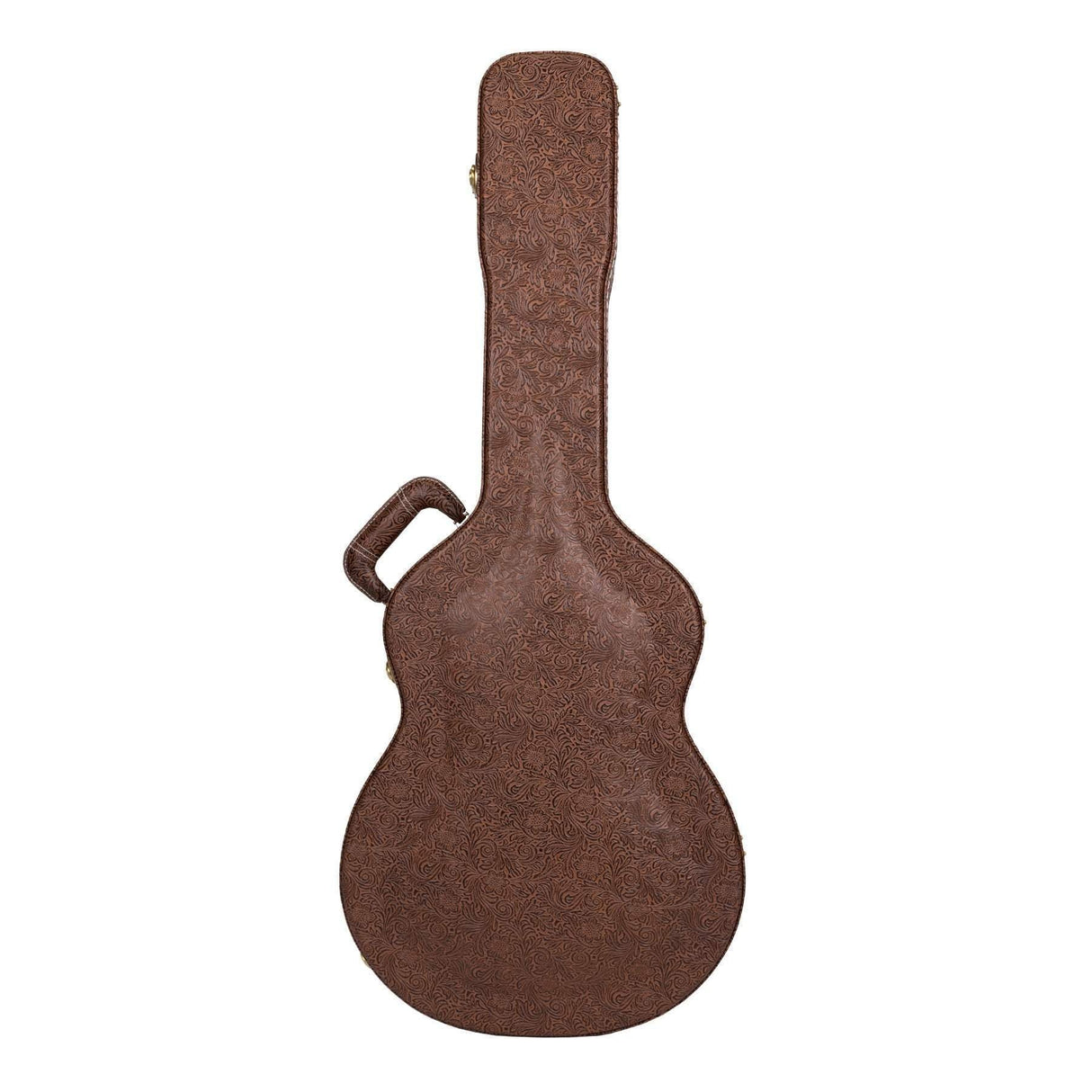 Timberidge Deluxe Shaped Small Body Acoustic Guitar Hard Case (Paisley Brown)-TGC-F44T-PASBRN