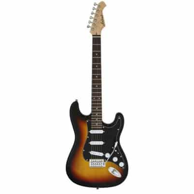 Aria Pro II STG-Series Electric Guitar in 3-Tone Sunburst with Black Pickguard