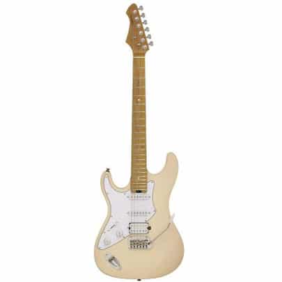 Aria 714-JH Fullerton Reverse Tribute Collection Electric Guitar in Marble White