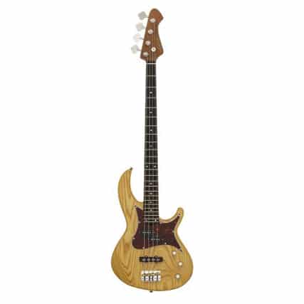 Aria 313MK2 Detroit Series 4-String Electric Bass Guitar in Open-Pore Natural Finish