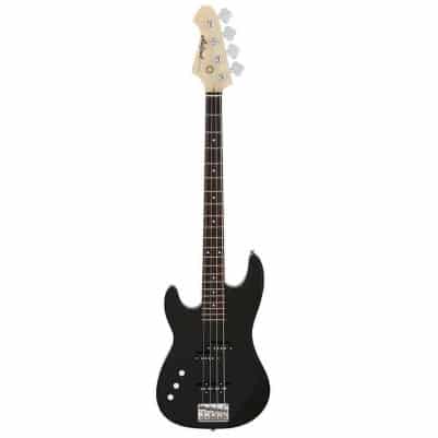 Aria STB-PJ Series Left Handed Electric Bass Guitar in Black