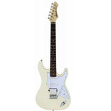 Aria 714-STD Series Electric Guitar in Vintage White