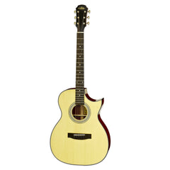 Aria 200 Series OM Acoustic Electric Guitar with Venetian Cutaway in Natural Gloss