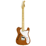 Aria 615-TL Series Semi-Hollow Electric Guitar in Natural Gloss