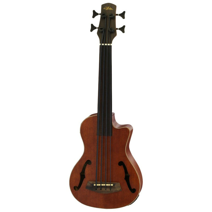 Aria AU-Series Fretless AC/EL Bass Ukulele with Cutaway