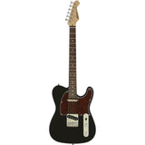 Aria Pro II TEG-Series Electric Guitar in Black with Red Tortoise Pickguard