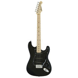 Aria Pro II STG-Series Electric Guitar in Black with Black Pickguard