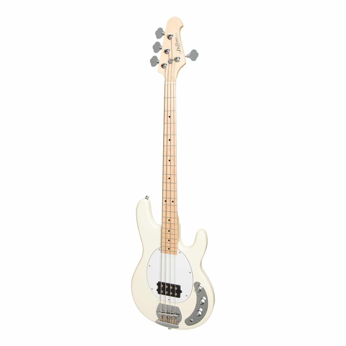 J&D Luthiers 4-String MM-Style Electric Bass Guitar (Vintage White)-JD-EM3-VWH