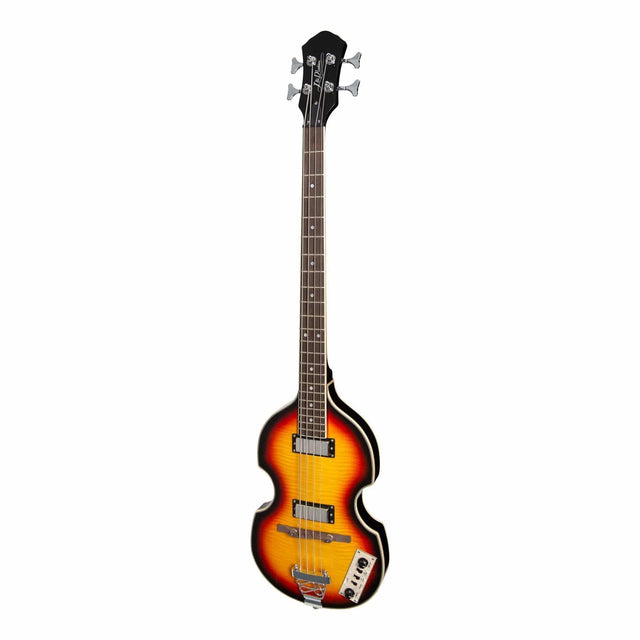 J&D Luthiers 4-String Violin-Style Electric Bass Guitar (Tobacco Sunburst)-JD-BB10-TSB