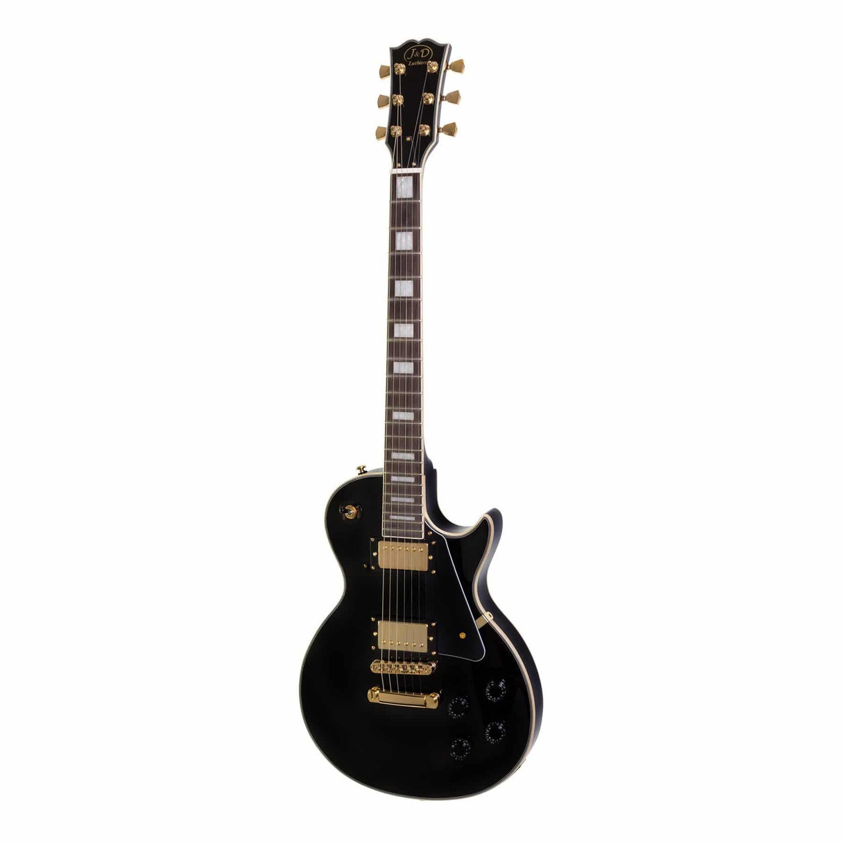 J&D Luthiers LP-Custom Style Electric Guitar (Black)-JD-DLC-BLK