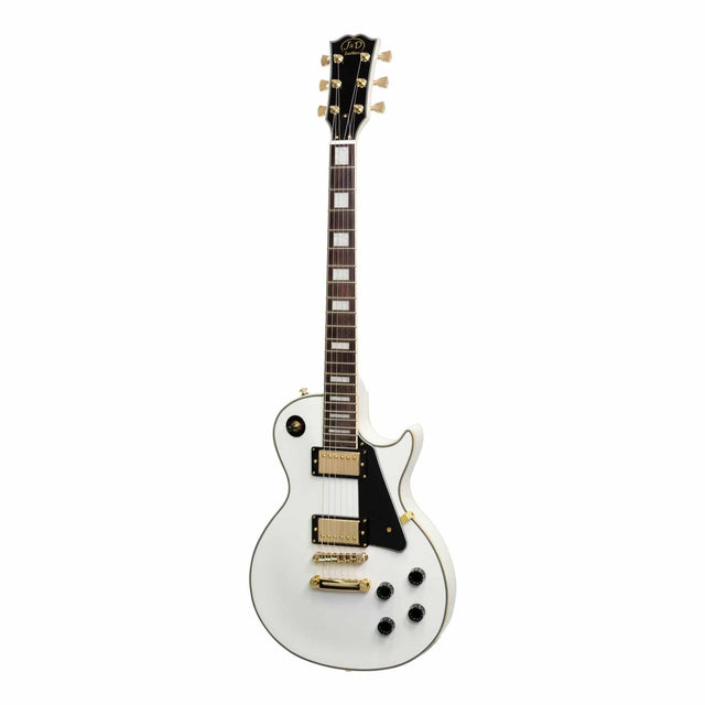 J&D Luthiers LP-Custom Style Electric Guitar (White)-JD-DLC-WHT