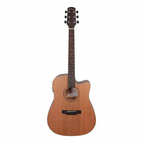 Martinez 'Natural Series' Solid Cedar Top Acoustic-Electric Dreadnought Cutaway Guitar (Open Pore)-MNDC-15S-COP