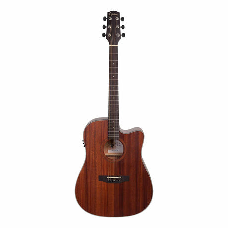 Martinez 'Natural Series' Solid Mahogany Top Acoustic-Electric Dreadnought Cutaway Guitar (Open Pore)-MNDC-15S-MOP