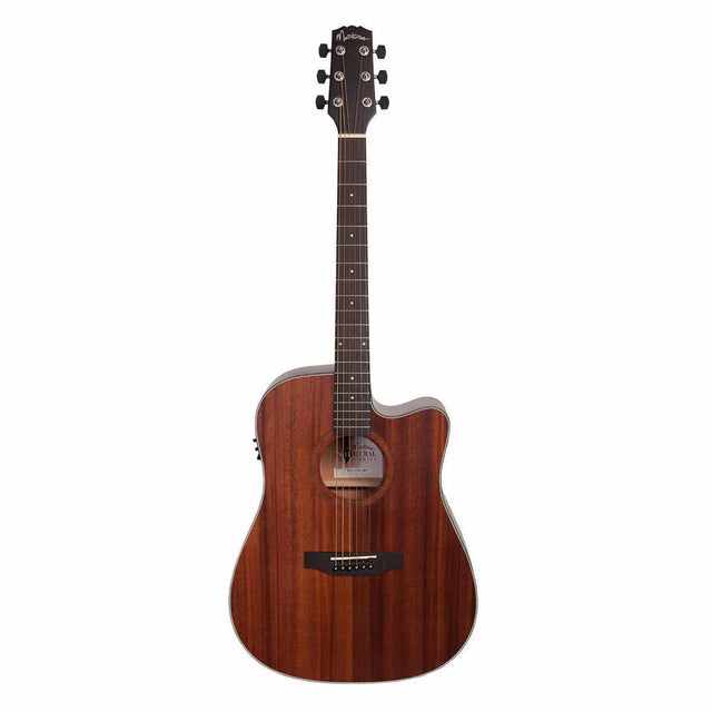 Martinez 'Natural Series' Mahogany Top Acoustic-Electric Dreadnought Cutaway Guitar (Open Pore)-MNDC-15-MOP