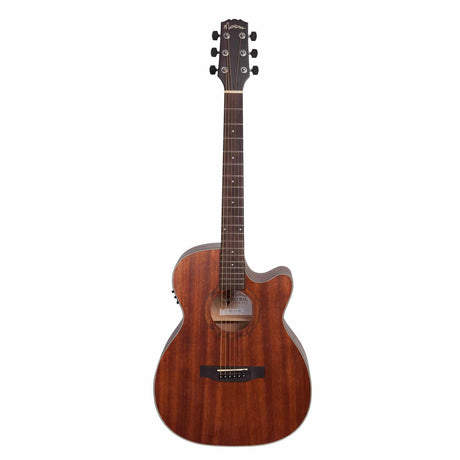 Martinez 'Natural Series' Mahogany Top Acoustic-Electric Small Body Cutaway Guitar (Open Pore)-MNFC-15-MOP