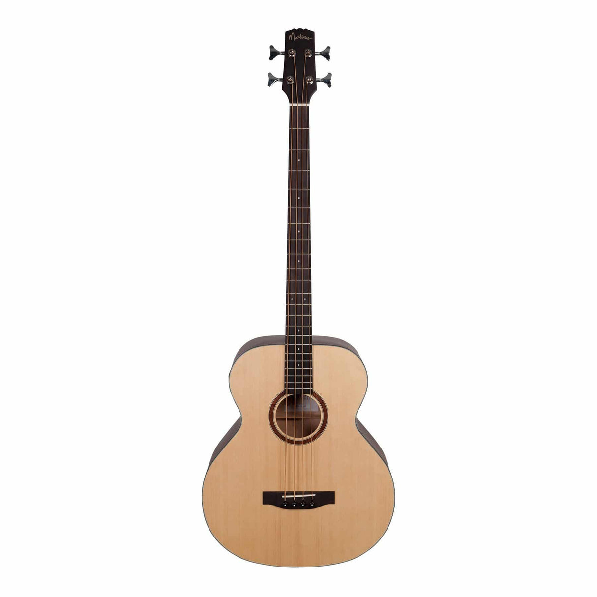 Martinez 'Natural Series' Solid Spruce Top Acoustic-Electric Bass Guitar (Open Pore)-MNB-15S-SOP