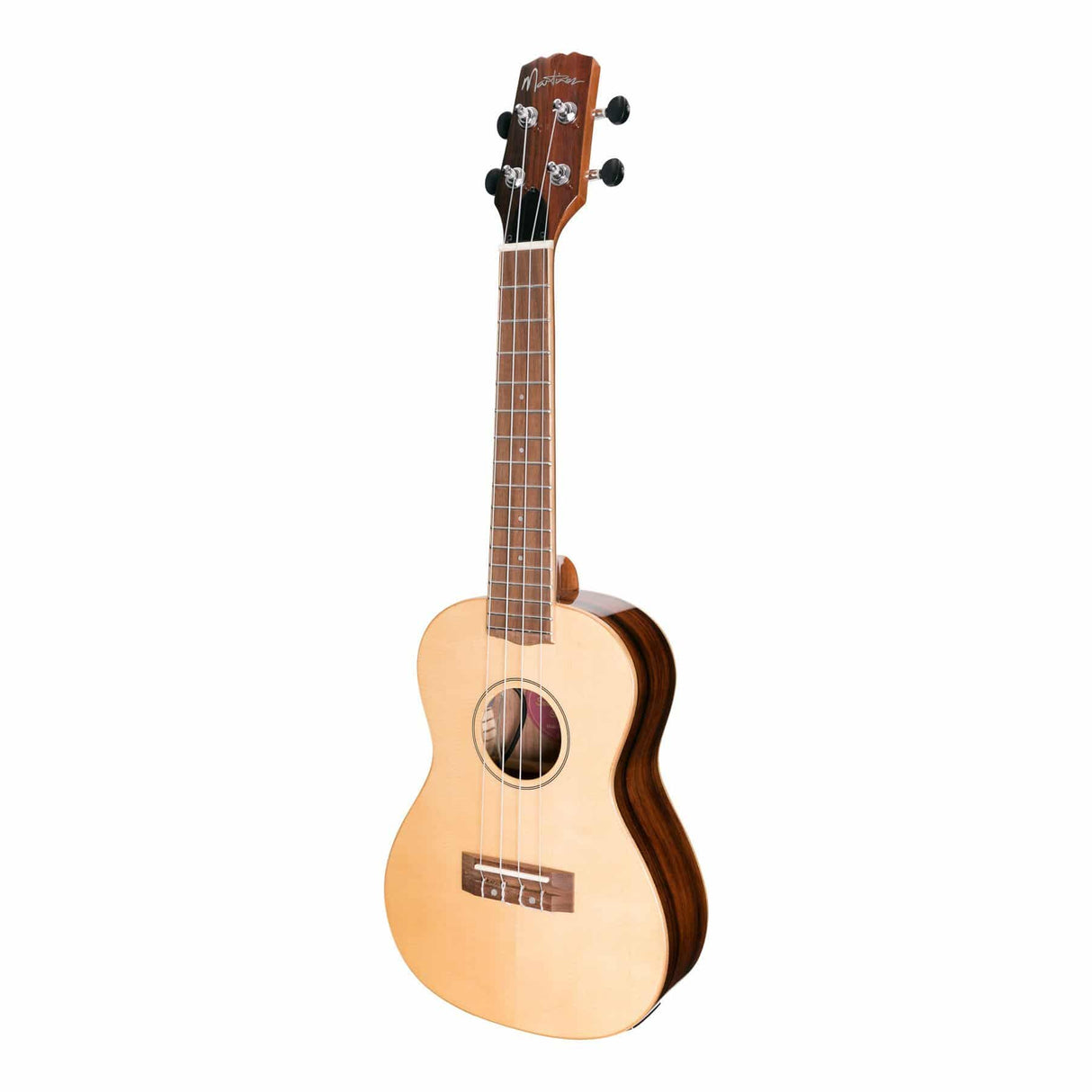 Martinez 'Southern Belle 7 Series' Spruce Solid Top Electric Concert Ukulele with Hard Case (Natural Gloss)-MSBC-7-NGL