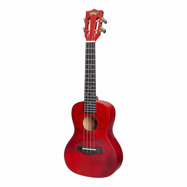 Mojo 'Traditional Series' Quilted Maple Concert Ukulele with Gig Bag (Red)-MCU-03-RED