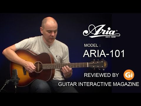 Aria 100 Series Orchestral Body Acoustic Guitar in Matte Natural