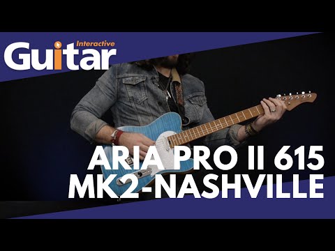 Aria 615-MK2 Nashville Electric Guitar in Marble White Gloss Finish