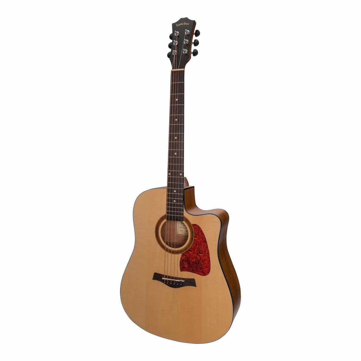 Sanchez Acoustic-Electric Dreadnought Cutaway Guitar (Spruce/Acacia)-SDC-18-SA