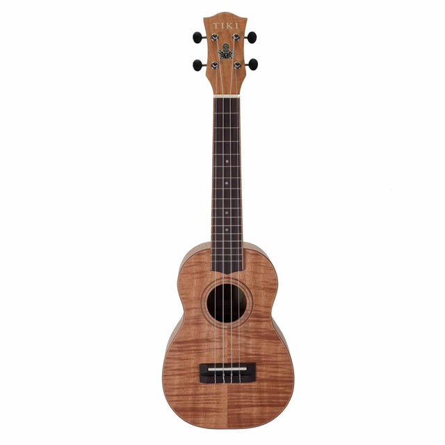 Tiki '2 Series' Mahogany Flame Top Concert Ukulele with Gig Bag (Natural Satin)-TFMC-2-NST