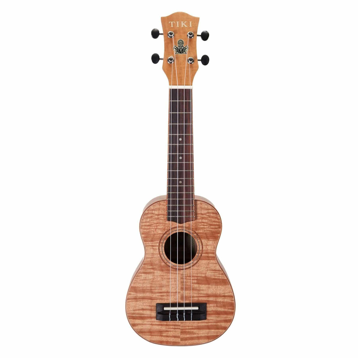 Tiki '2 Series' Mahogany Flame Top Soprano Ukulele with Gig Bag (Natural Satin)-TFMS-2-NST