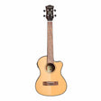 Tiki '22 Series' Spruce Solid Top Electric Cutaway Tenor Ukulele with Hard Case (Natural Gloss)-TST-22CP-NGL