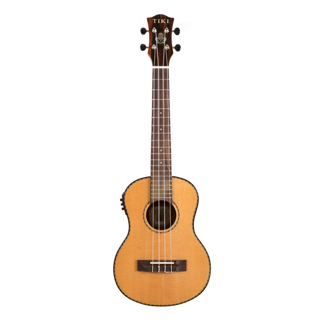 Tiki '22 Series' Spruce Solid Top Electric Tenor Ukulele with Hard Case (Natural Gloss)-TST-22P-NGL