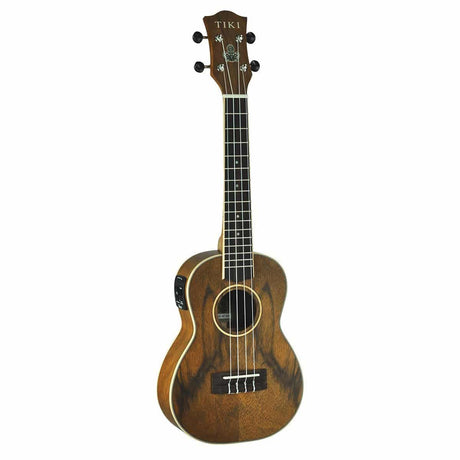 Tiki '4 Series' Daowood Electric Concert Ukulele with Gig Bag (Natural Satin)-TDC-4P-NST