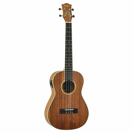 Tiki '5 Series' Mahogany Solid Top Electric Baritone Ukulele with Hard Case (Natural Satin)-TMB-5P-NST