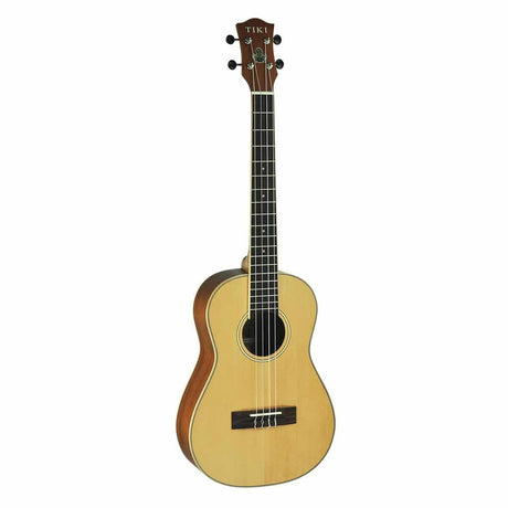 Tiki '6 Series' Spruce Solid Top Baritone Ukulele with Hard Case (Natural Satin)-TSB-6-NST