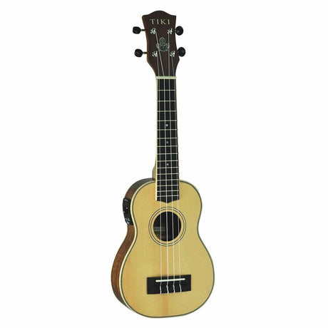 Tiki '6 Series' Spruce Solid Top Electric Soprano Ukulele with Hard Case (Natural Satin)-TSS-6P-NST