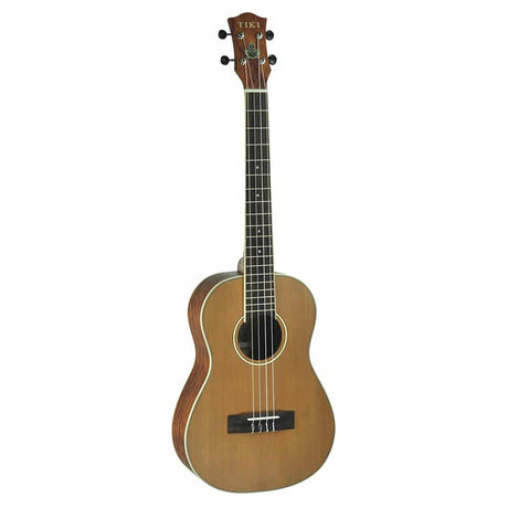 Tiki '7 Series' Cedar Solid Top Baritone Ukulele with Hard Case (Natural Satin)-TCB-7-NST