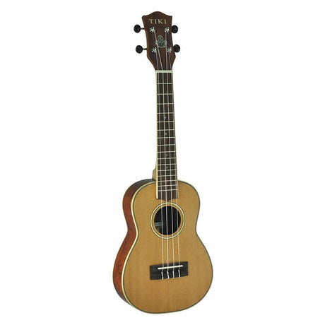 Tiki '7 Series' Cedar Solid Top Concert Ukulele with Hard Case (Natural Satin)-TCC-7-NST